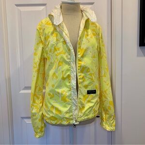 Vintage BELFE Yellow Floral Women's Reversible Windbreaker Lightweight Jacket